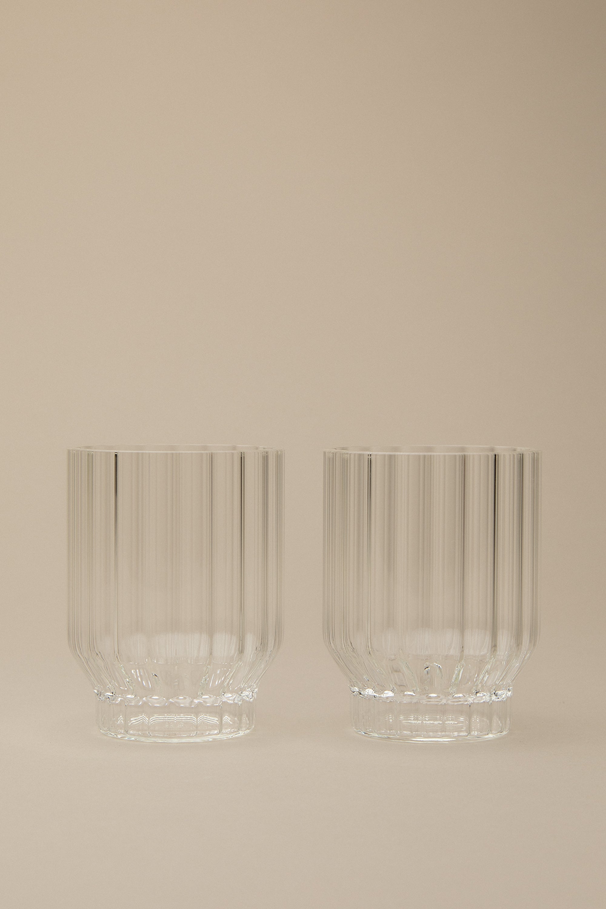 FLUTED TUMBLER GLASSES, SET OF 2
