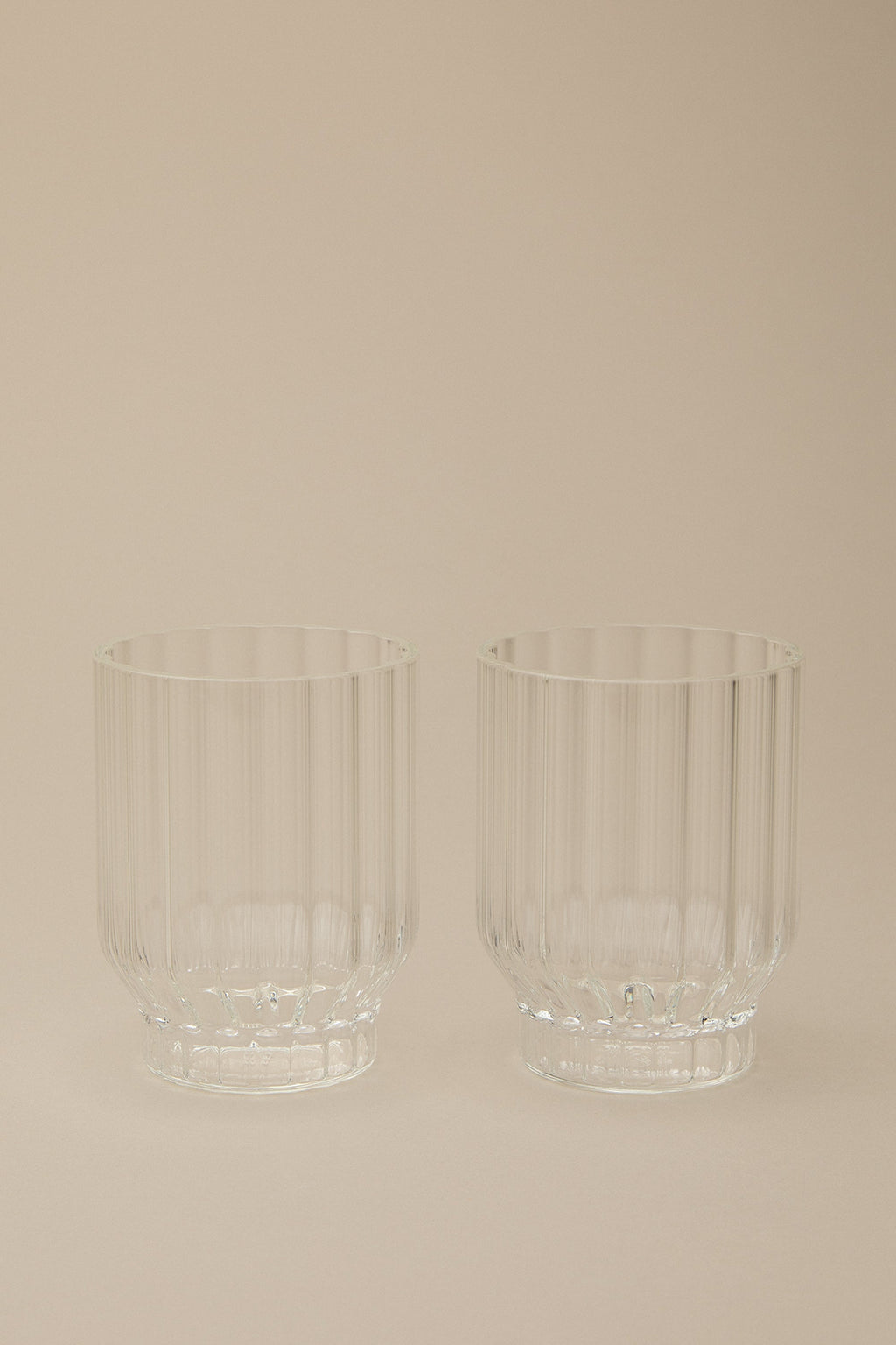 FLUTED TUMBLER GLASSES, SET OF 2
