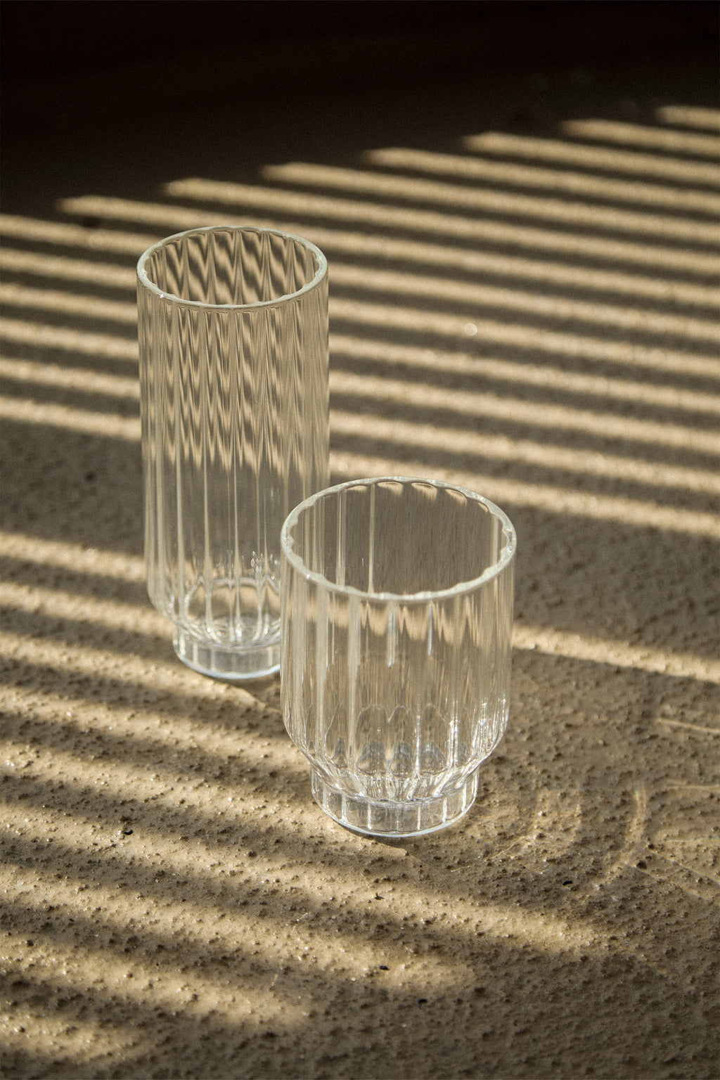 FLUTED COOLER GLASSES, SET OF 2