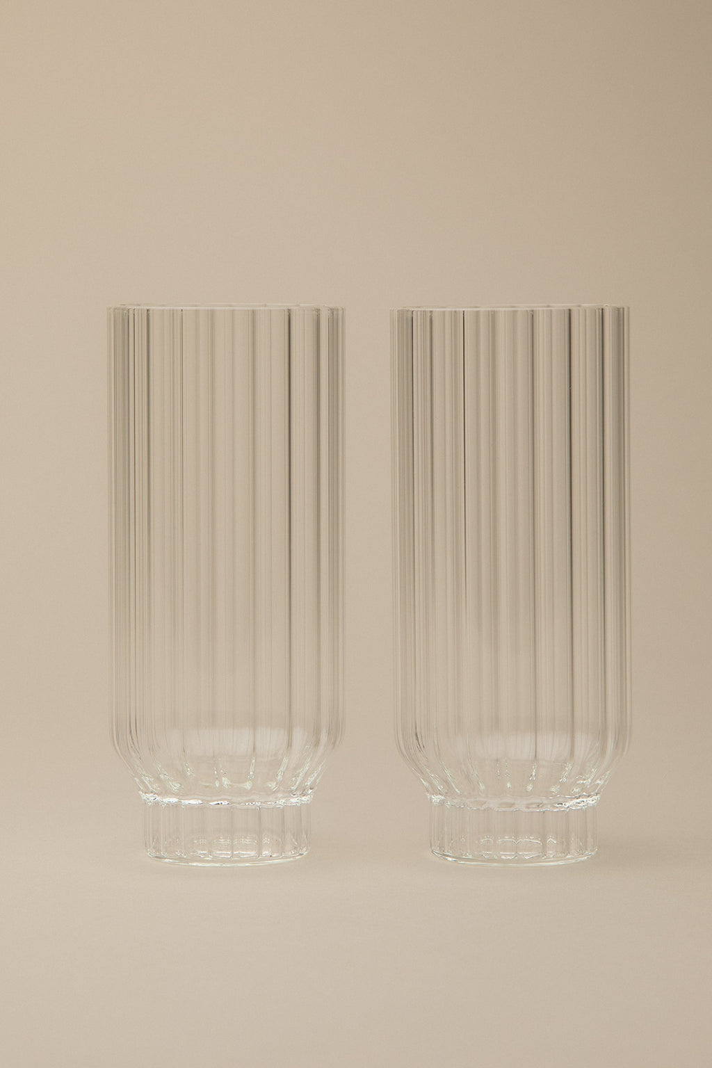 FLUTED COOLER GLASSES, SET OF 2