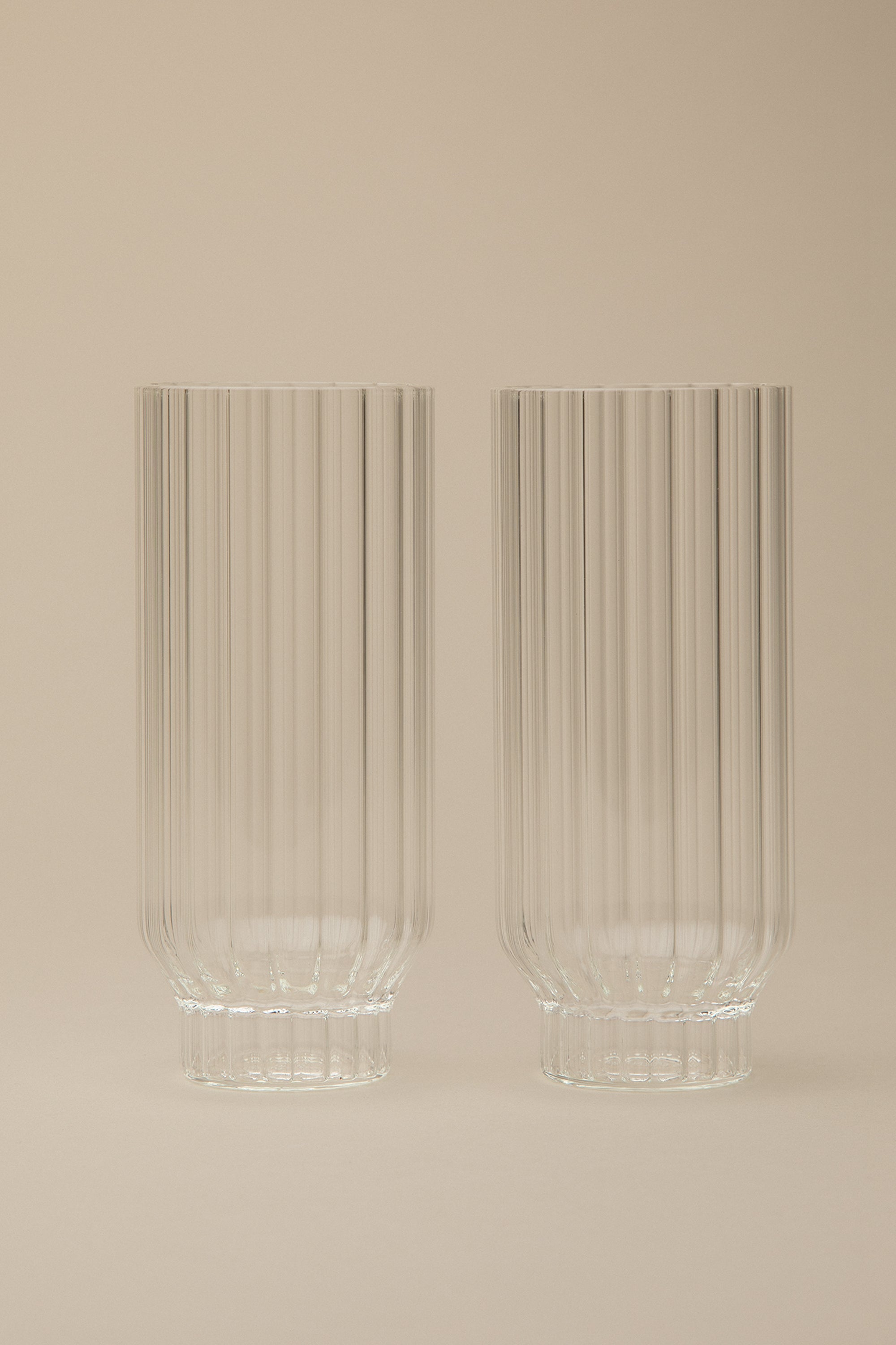 FLUTED COOLER GLASSES, SET OF 2