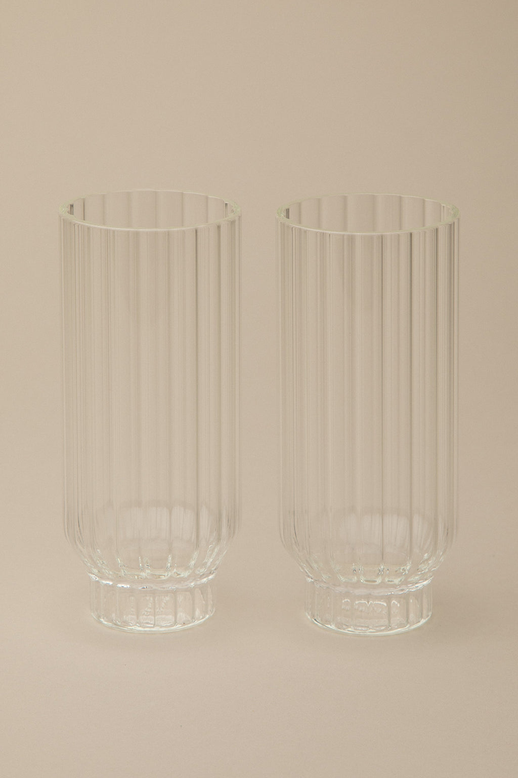 FLUTED COOLER GLASSES, SET OF 2