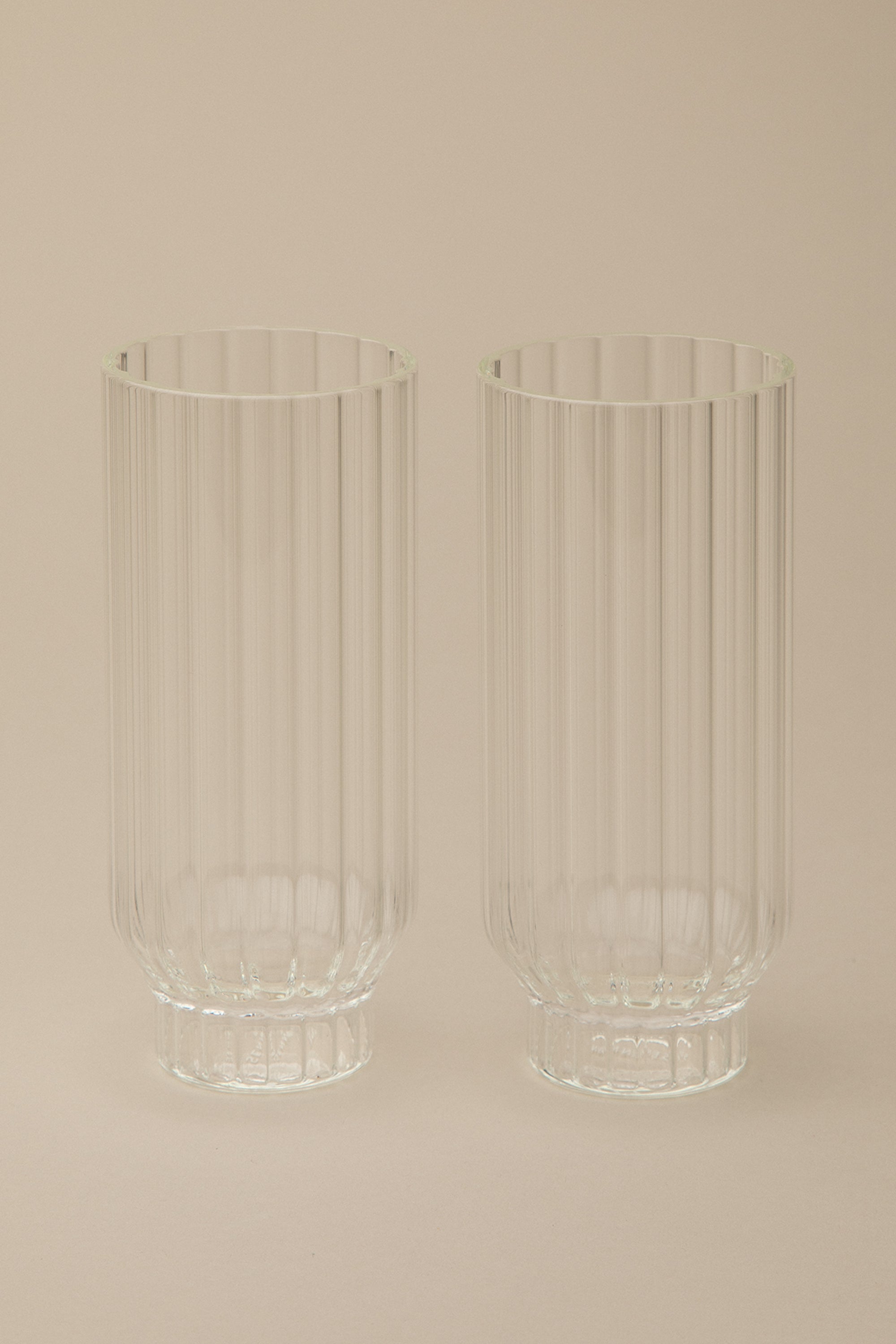 FLUTED COOLER GLASSES, SET OF 2